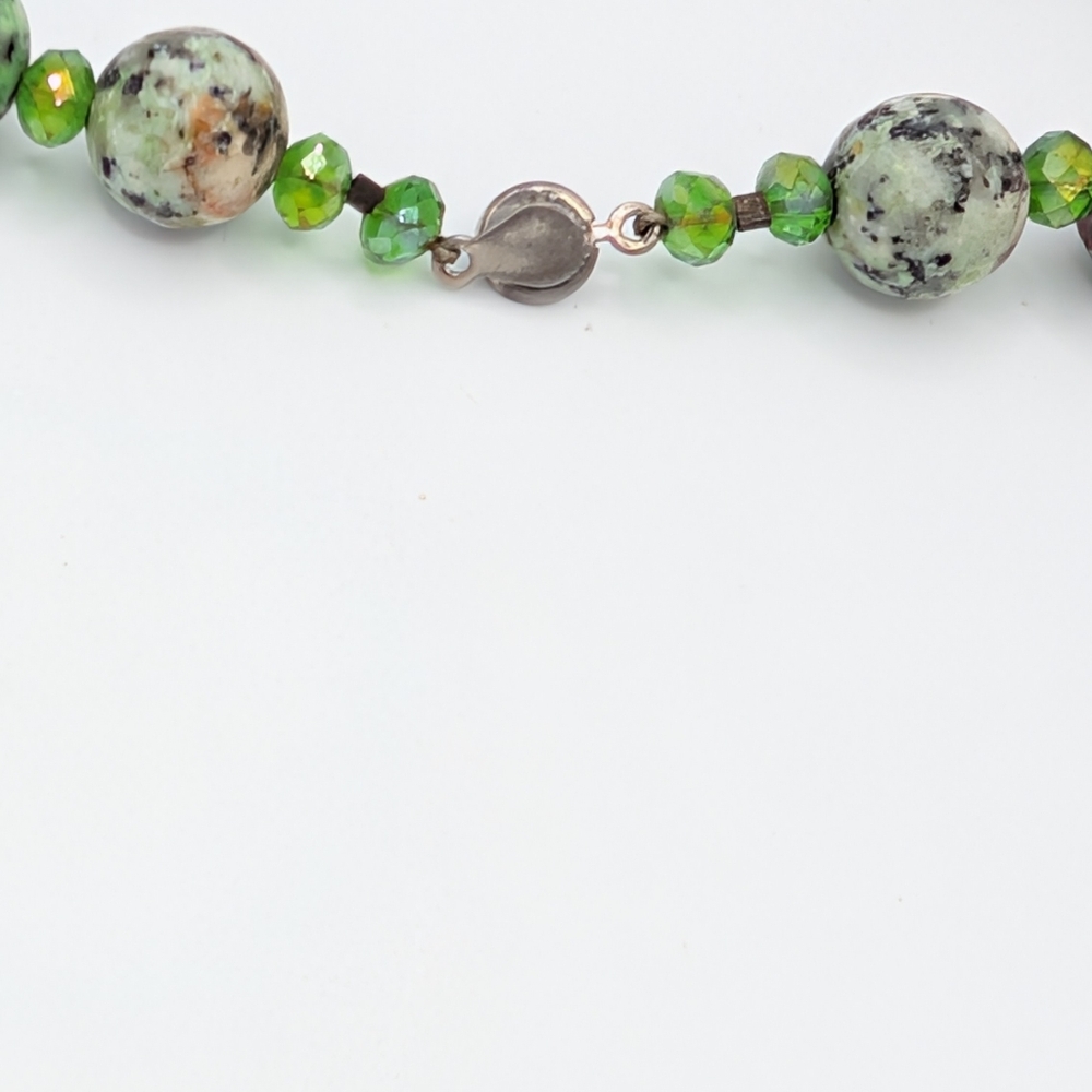 Ruby Zoisite Faceted Bead Necklace 20" - Picture 9 of 10